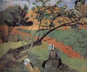 Paul Gauguin Brittany landscape oil painting